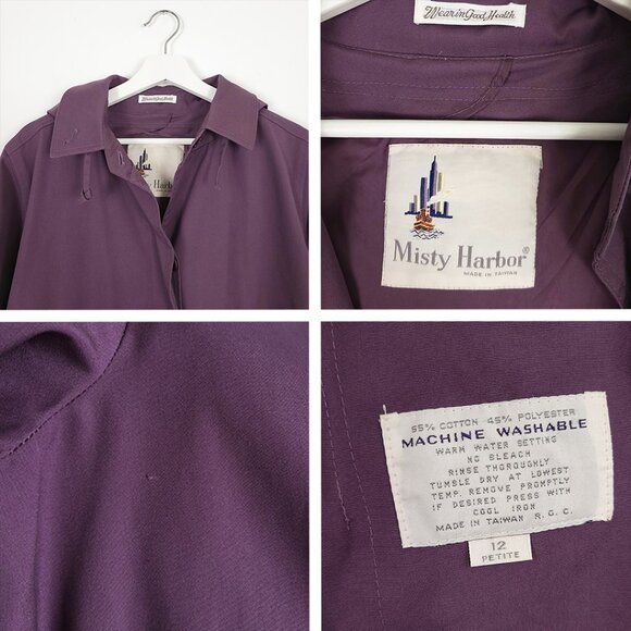 Vintage Purple Classic Trench Coat - Picture 3 of 9